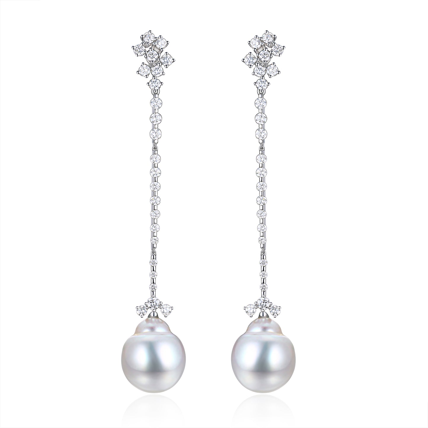 18K WG South Sea Pearl Diamond Earring